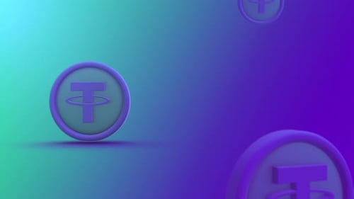 Tether Cryptocurrency Coin Background Loop