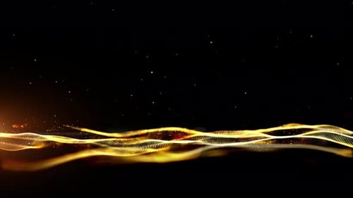 Abstract Golden Particle Wave Shimmering Background Loop