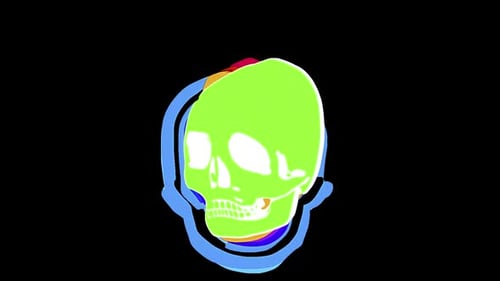 Animated Rainbow Skull with Shifting Psychedelic Layers