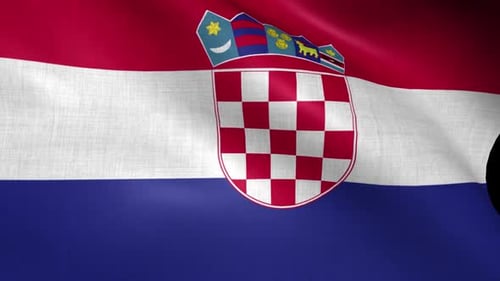 Croatia National Flag Waving Seamless Loop Background