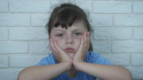 Bored Child at Home.