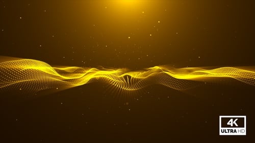 Modern Golden Particles Wave Flow Looped V2