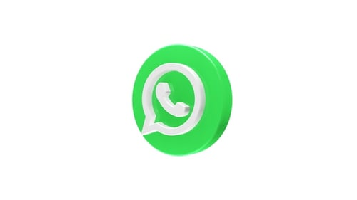 Animated 3D WhatsApp Logo Icon Rotation