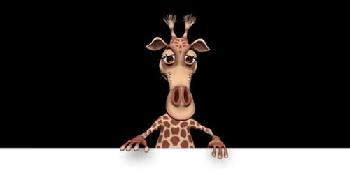 3D-Cartoon-Giraffen-Anzeigen auf Weiß