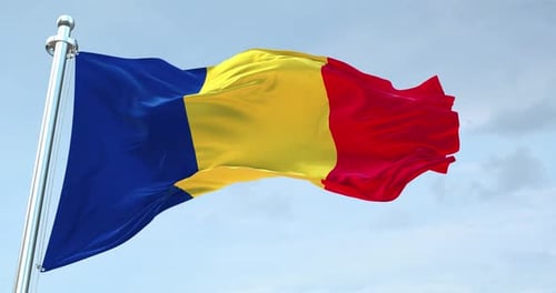 Romania Flag Waving Loop 4 K