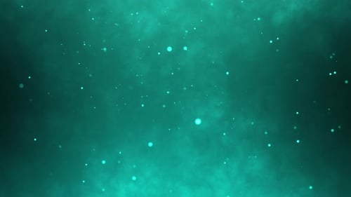 Blue neon background with shiny chaotic flying particles