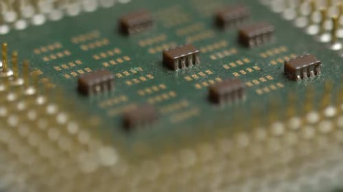 Procesador de computadora roto con pines doblados usado Cpu Closeup