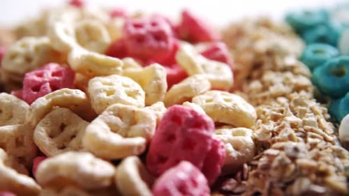 Colorful Variety of Breakfast Cereals Close-Up