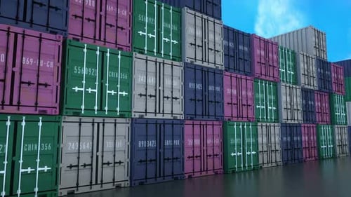 Animated Shipping Containers for Global Logistics and Trade
