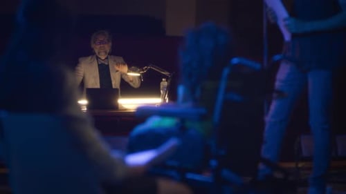 Disabled Woman Playing in the Theatre