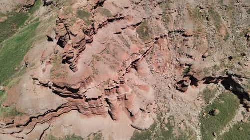 Aerial View of Striking Desert Rock Formation