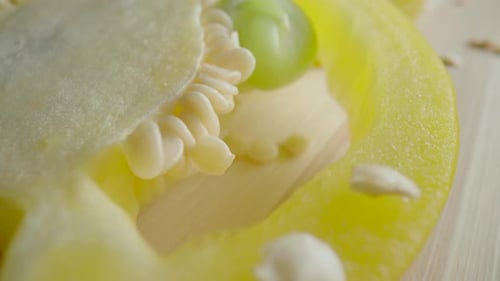 Yellow Bell Pepper Interior Close Up