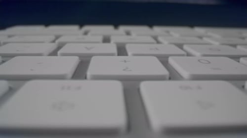 Close Up of White Computer Keyboard