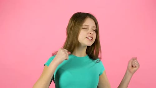 Beautiful Girl Feeling Happy and Satisfied.