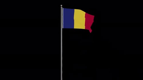 Chad National Flag Waving Seamless Loop