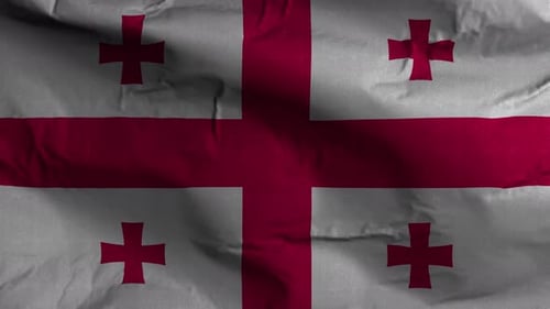 Waving Realistic Flag of Georgia