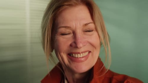 Close Up of Smiling Woman Indoors