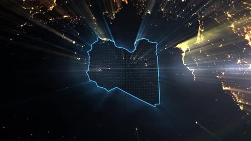 Realistisches Earth Night Shining Country Libyen