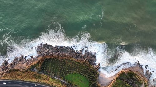 Dramatic Sea Texture Aerial View Turkey Alanya