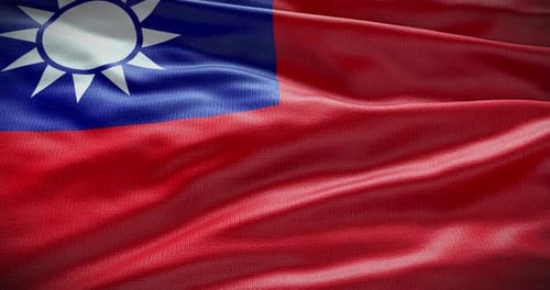 Taiwan Flag Waving Realistic Animation