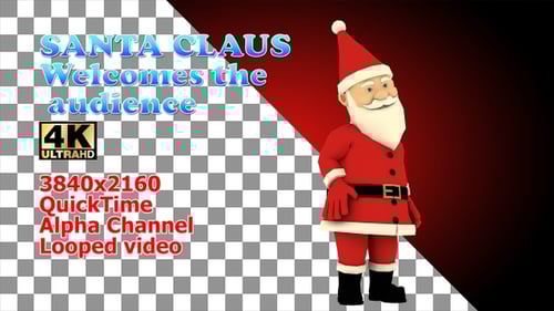 Waving 3D Santa Claus Character Animation