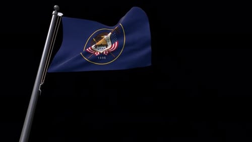 Realistic Waving Utah State Flag