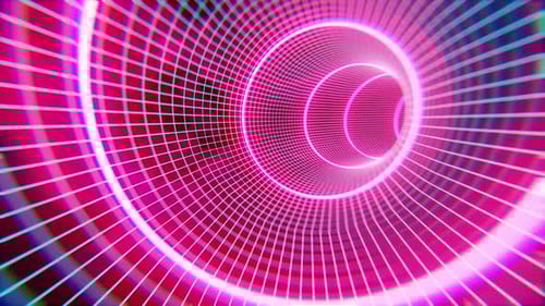 Grid Tunnel VJ Loop Background 4K