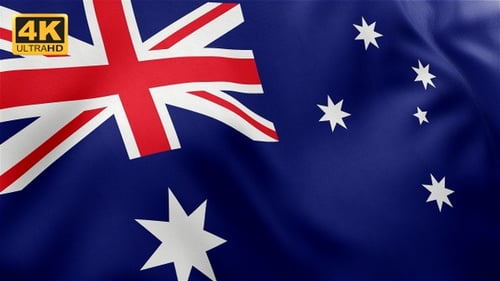 Realistic Australian Flag Waving Seamless Loop