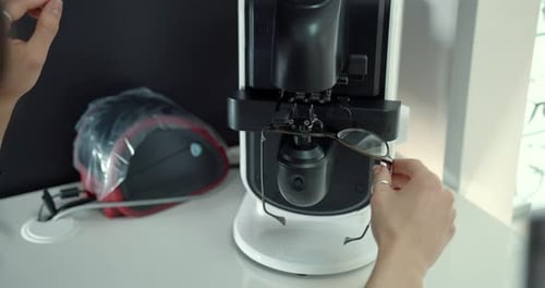 Adjusting Eyeglasses Frames on Precision Machine
