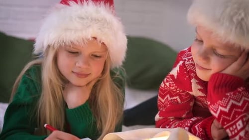 Children Write Letters to Santa at Home