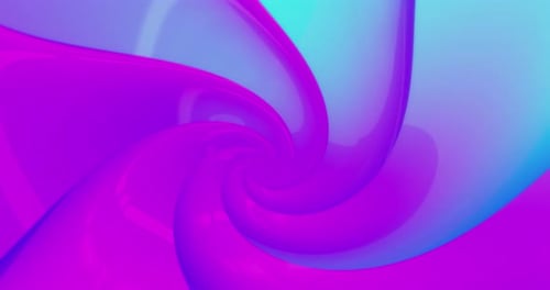 Rotation der Klingen eines abstrakten Trichters aus Neonfarben Lila und Blau Animation Zusammenfassung
