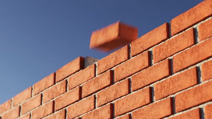 Realistic Brick Wall Construction Building Animation Loop ...
