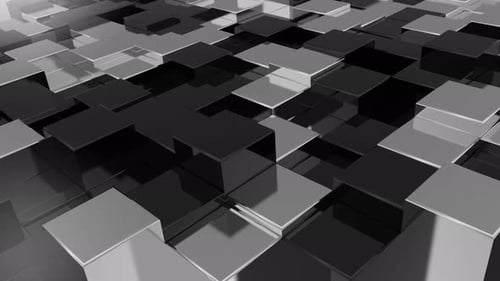 Abstract Black and White Cubes Seamless Loop Background