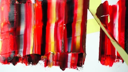 Creative Paint Spreading for Abstract Art Piece