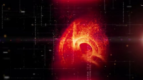 Futuristic Floating Digital data - Numbers Telemetry 5