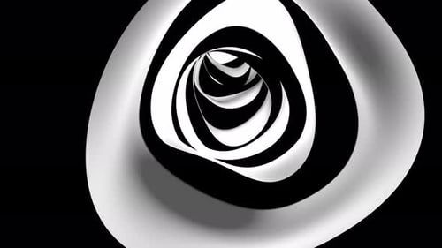 Black White Tunnel Geometric Graphic Hypnotic Motion Design Abstract Able to Loop Seamless