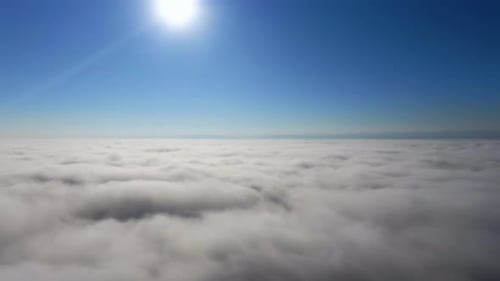 Aerial View Above the Cloud Blanket in Sky