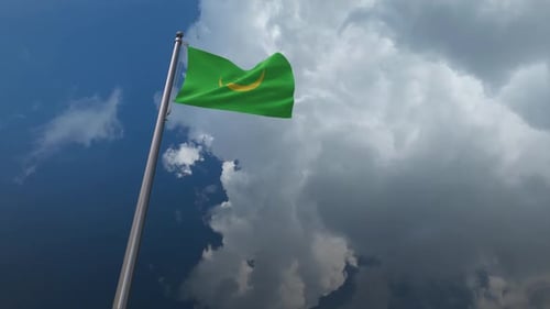Mauritania National Flag Waving Animation