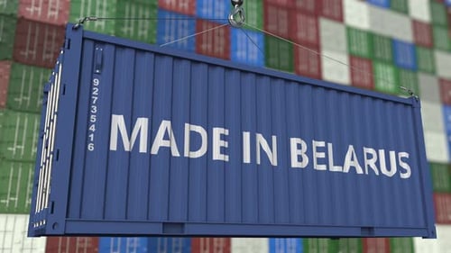 Loading Container with MADE IN BELARUS Text