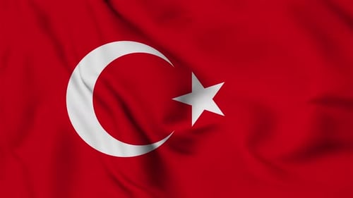 Waving Turkey National Flag Seamless Loop Animation
