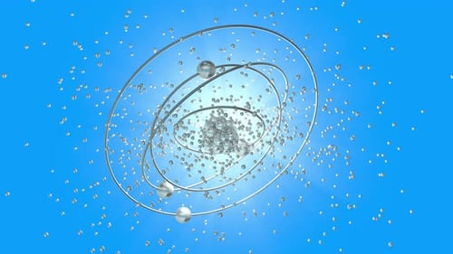 3D Animated Atom Model with Orbiting Electrons