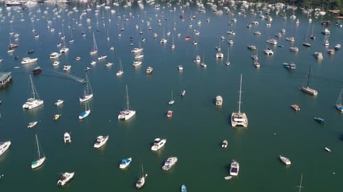 Top view of Hong Kong yacht club in Sai Kung