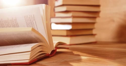 Close-up of a book pages flipping
