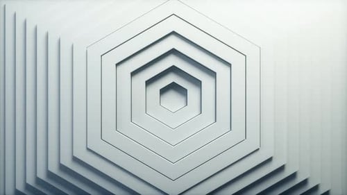 Abstract Expanding White Hexagon Geometric Pattern Background