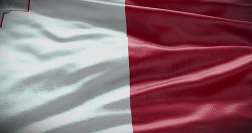 Realistic Waving Malta Flag Seamless Loop