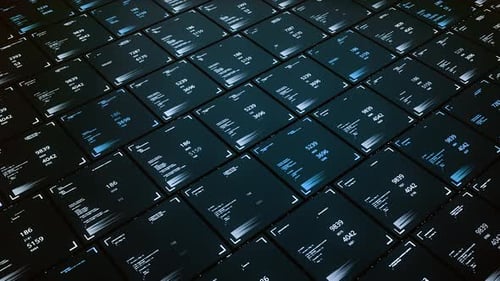 Animated Futuristic Digital Data Network Grid