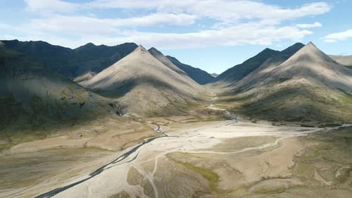 Amazing Aerial Mountains Landscape In Iceland