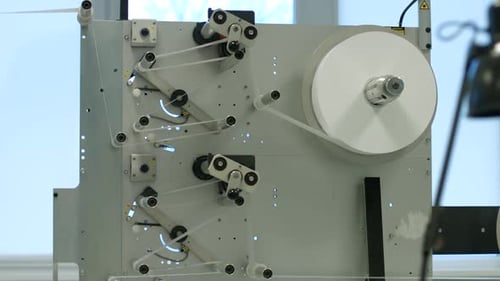 Automated Industrial Machine Operating in Factory