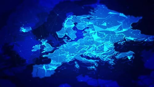 Fondo digital abstracto Red de plexo en Europa Mapa
