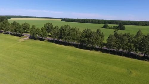 Aerial View of Country Road